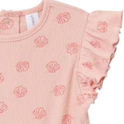 Infant & Toddler Girls Rose Seashells Flutter Sleeve Romper