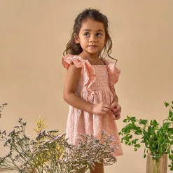 Infant & Toddler Girls Rose Wild Flowers Smocked Ruffle Dress