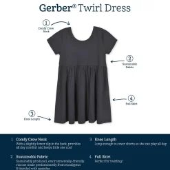 Infant & Toddler Girls Shadow Buttery Soft Viscose Made from Eucalyptus Twirl Dress