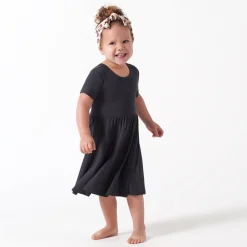 Infant & Toddler Girls Shadow Buttery Soft Viscose Made from Eucalyptus Twirl Dress
