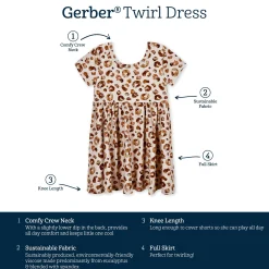 Infant & Toddler Girls Spotted Leopard Buttery Soft Viscose Made from Eucalyptus Twirl Dress