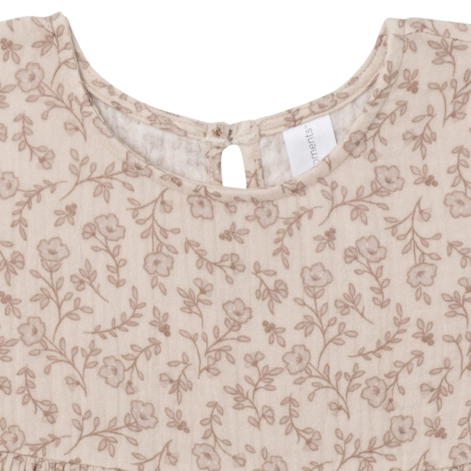Infant & Toddler Girls Tan Floral Gauze Dress