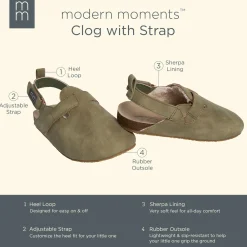 Infant & Toddler Neutral Dark Green Clog With Strap