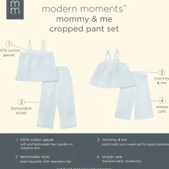 Mommy & Me Light Blue Stripe Top & Cropped Pants Bundle
