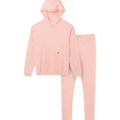 Mommy & Me 2-Piece Pink Hooded Waffle Viscose Top & Legging Bundle