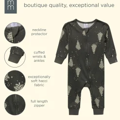Neutral Green Christmas Tree Snug Fit Footless Pajamas