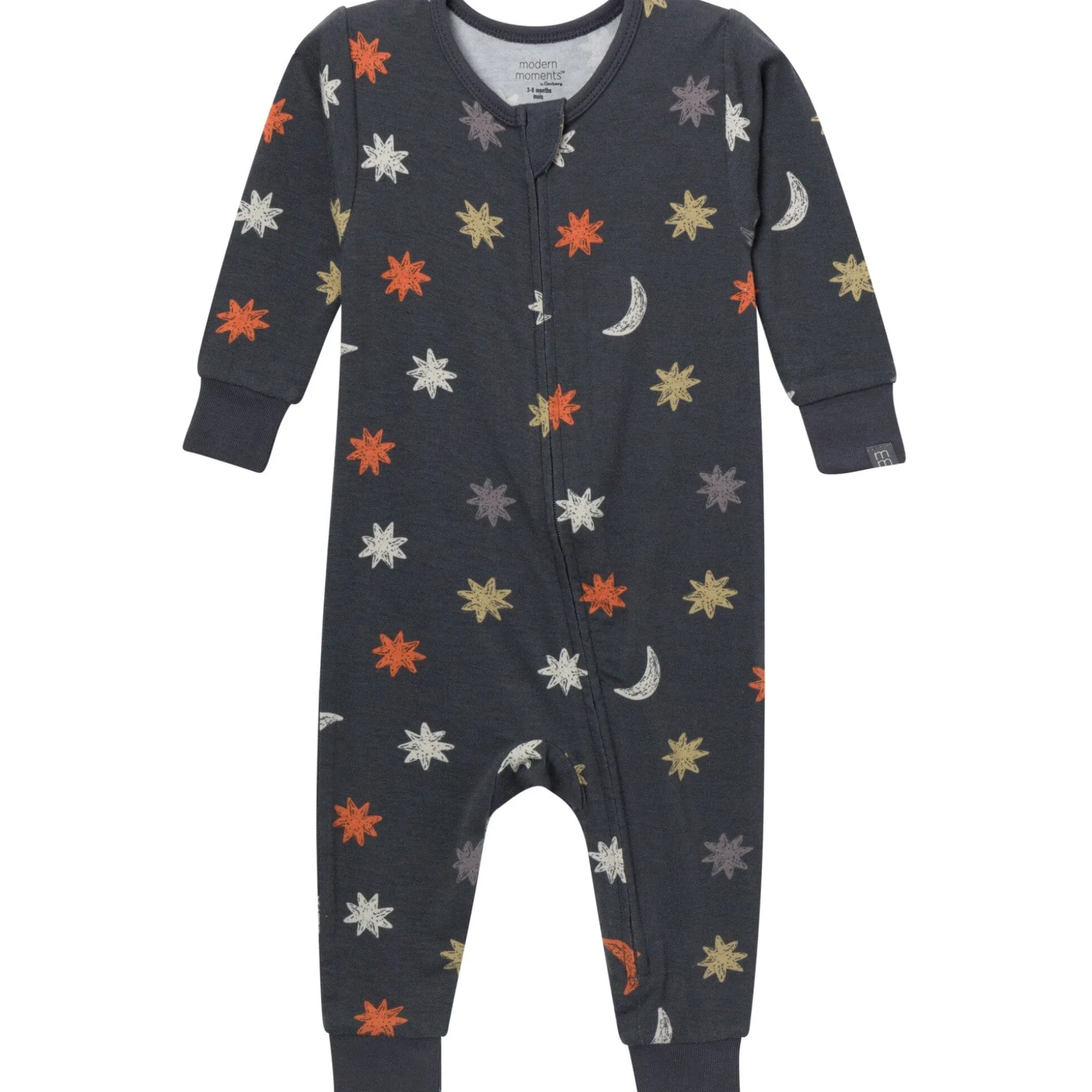 Neutral Stars & Moon Viscose Snug Fit Footless Pajamas