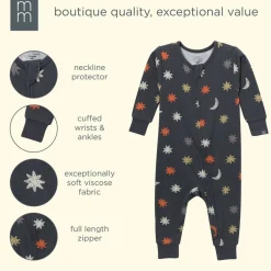 Neutral Stars & Moon Viscose Snug Fit Footless Pajamas