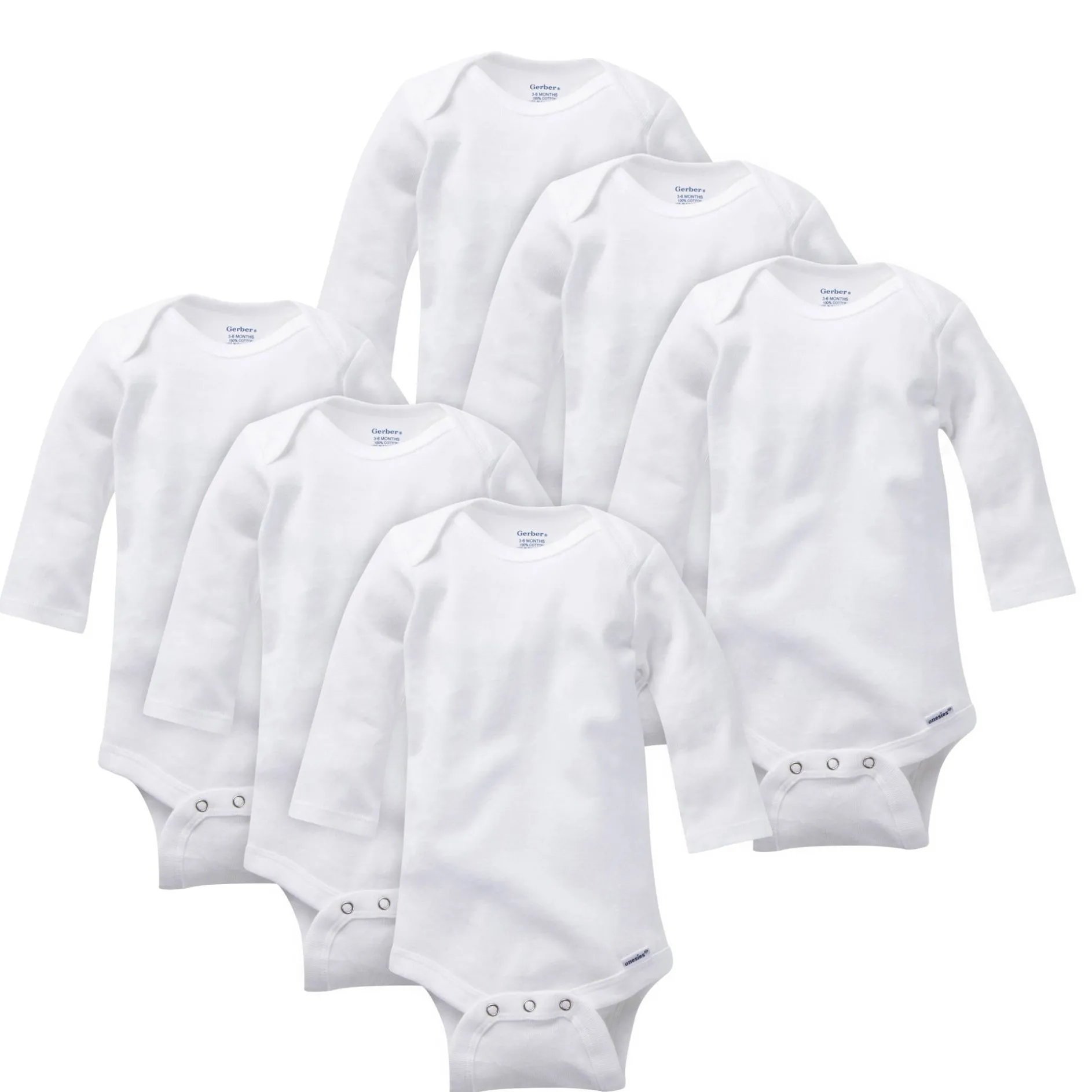 Onesies® Baby 6-Pack White Long Sleeve Bodysuits