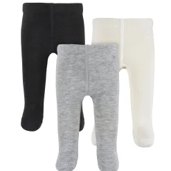 3-Pack Baby and Toddler Girls Black, Ivory, & Grey Heather Tights