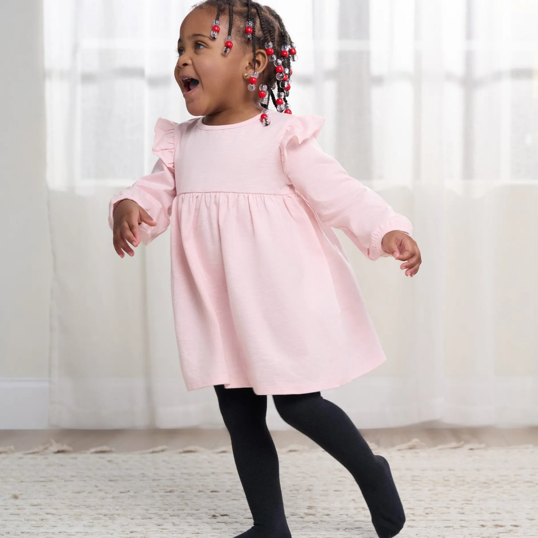 3-Pack Baby and Toddler Girls Black, Ivory, & Grey Heather Tights