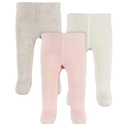 3-Pack Baby and Toddler Girls Oatmeal Heather, Ivory, and Pink Tights
