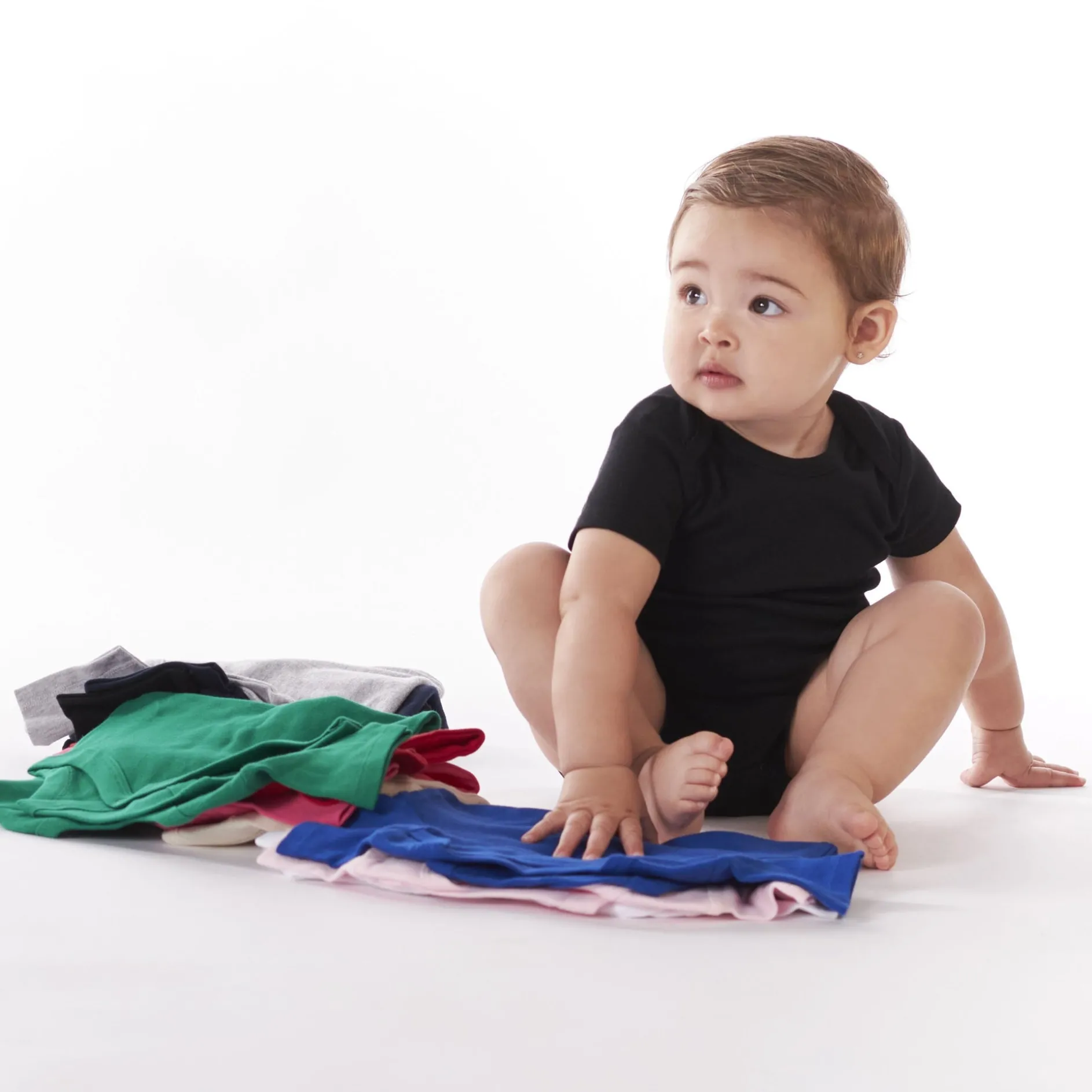 5-Pack Baby Black Premium Short Sleeve Onesies® Bodysuits