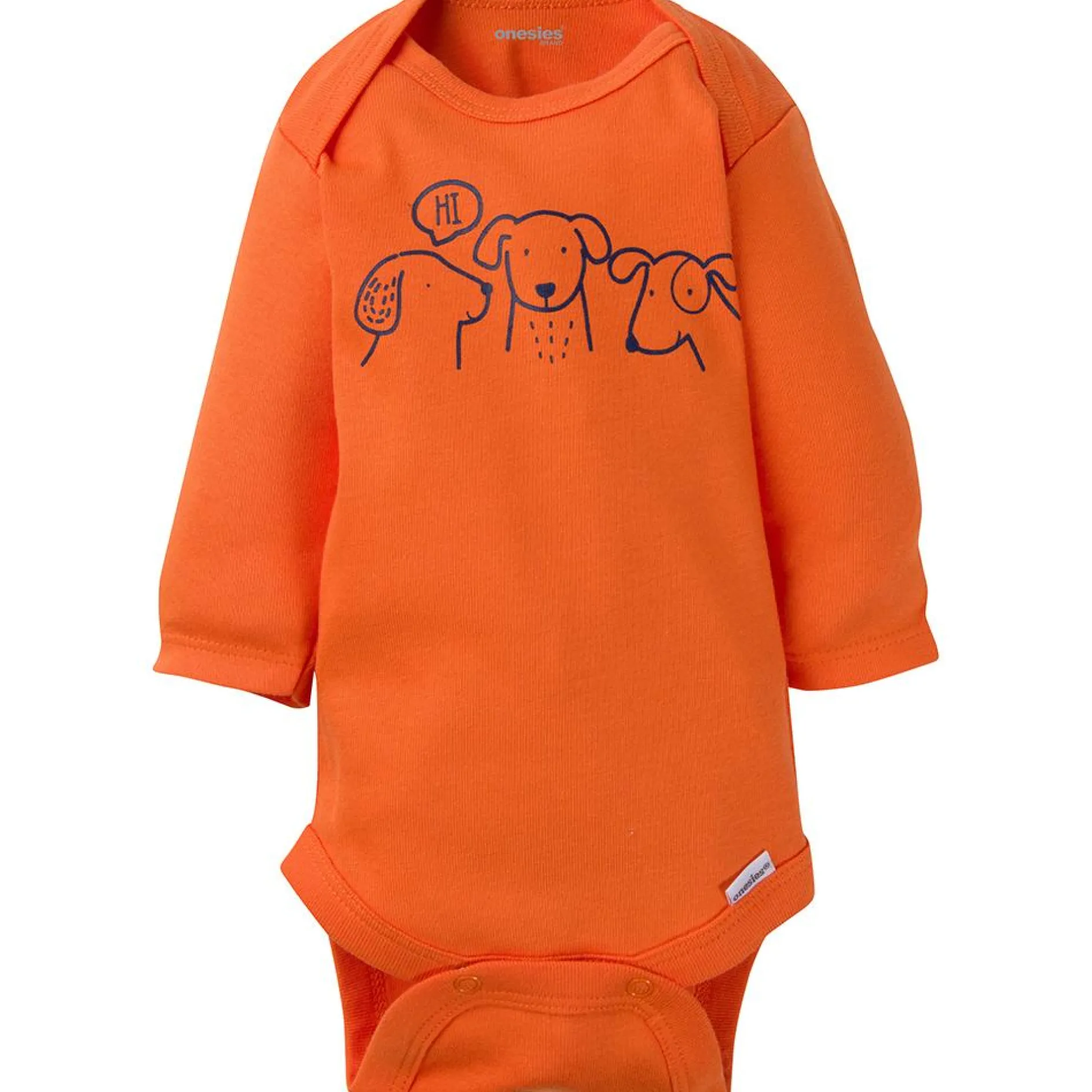 6-Pack Baby Boy Puppy Long Sleeve Onesies® Brand Bodysuits