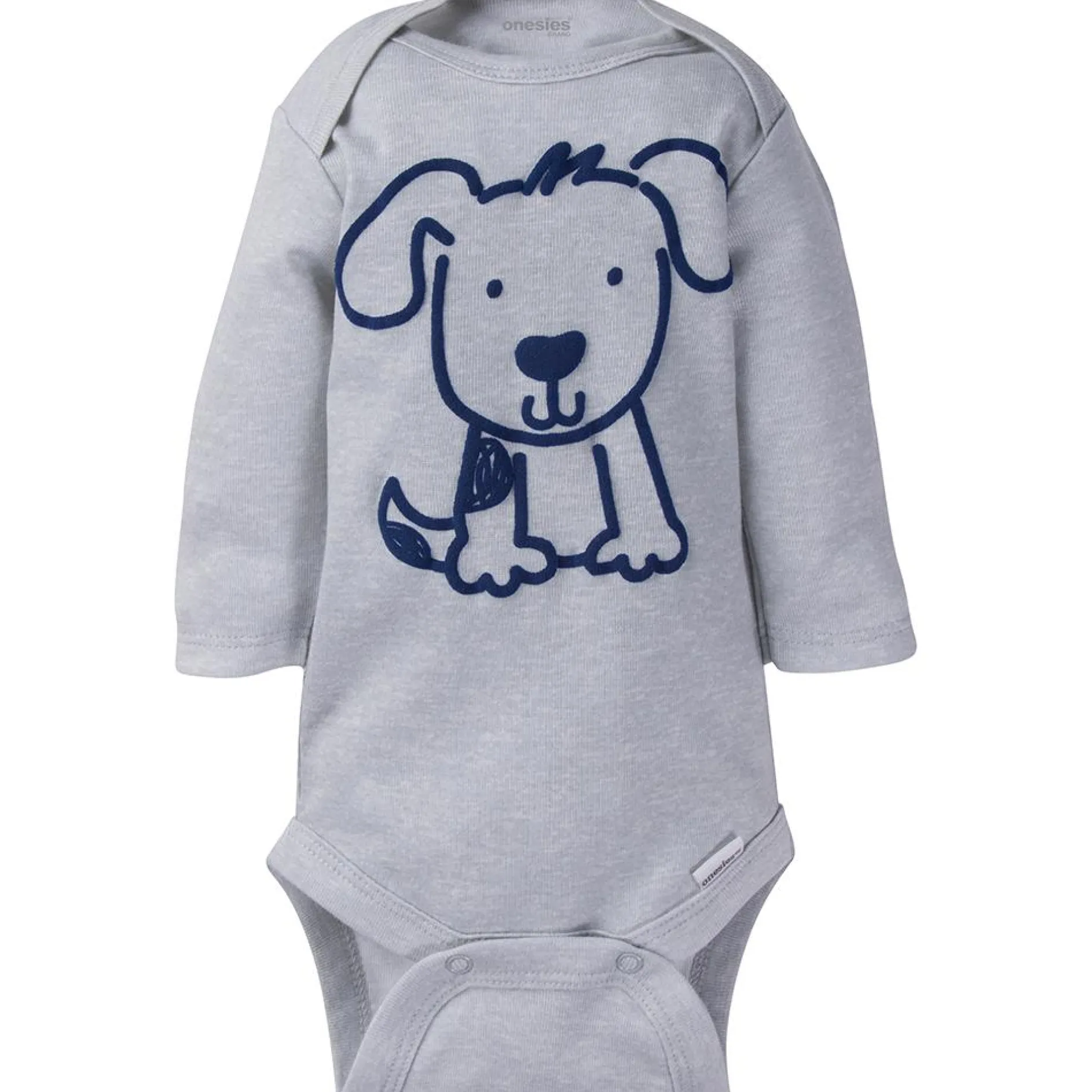 6-Pack Baby Boy Puppy Long Sleeve Onesies® Brand Bodysuits