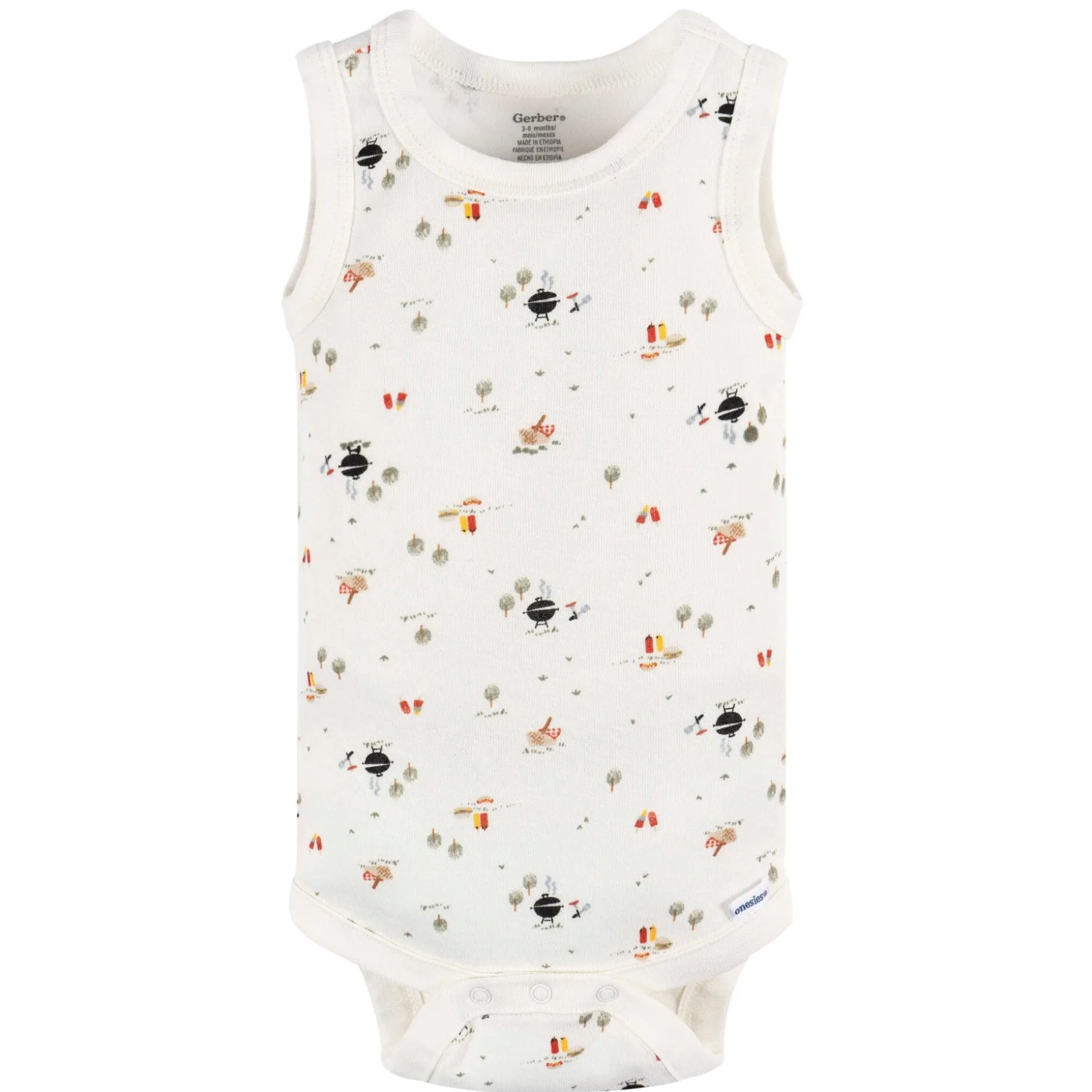 4-Pack Baby Boys Backyard BBQ Sleeveless Onesies® Bodysuits