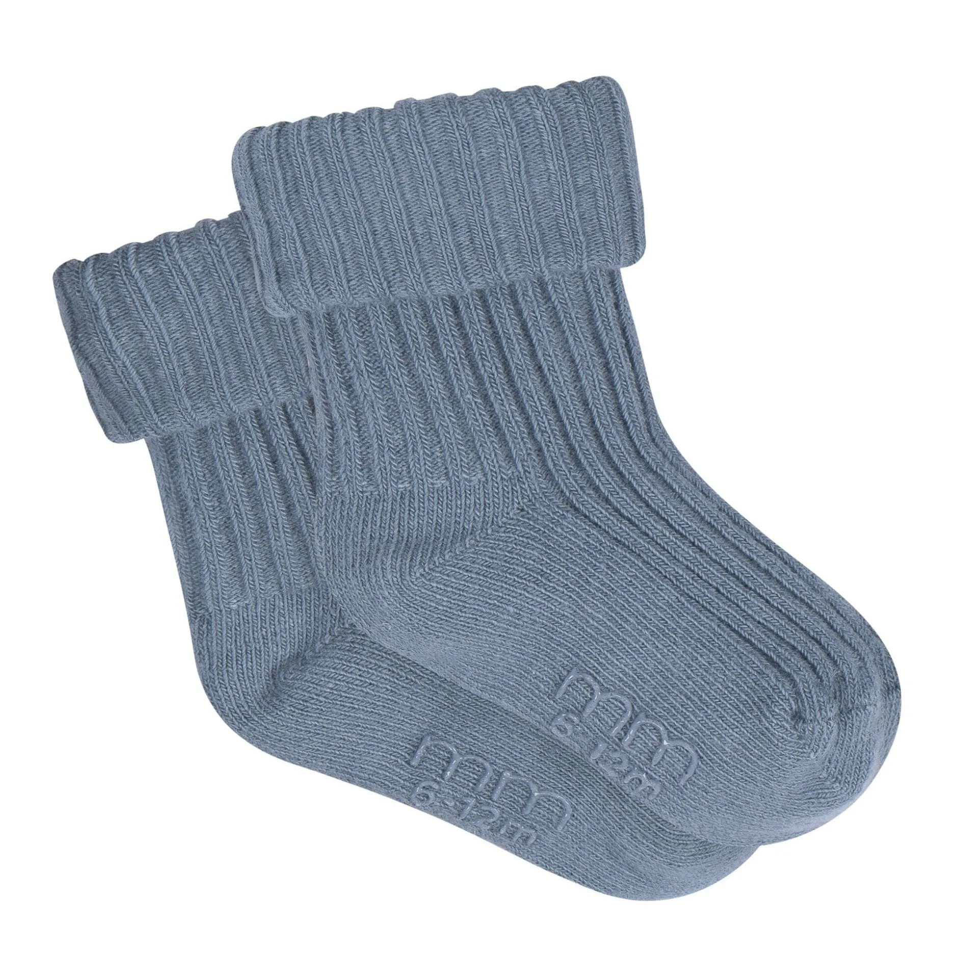 4-Pack Baby Boys Blue Rolled Cuff Ribbed Socks