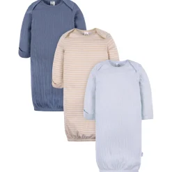 3-Pack Baby Boys Blues Lap Shoulder Gowns