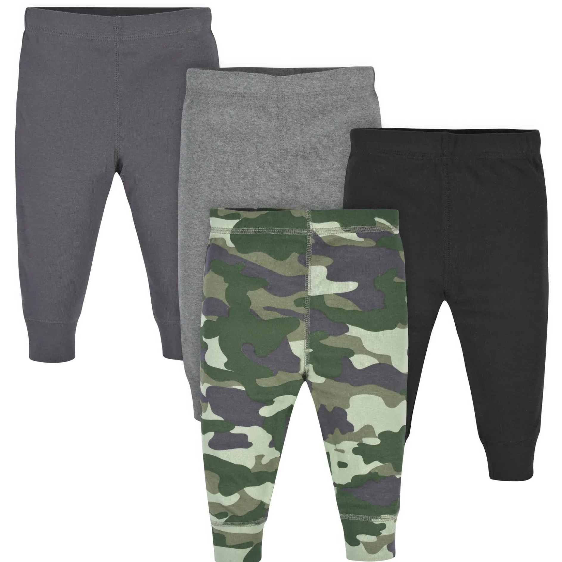 4-Pack Baby Boys Camo & Gray Active Pants