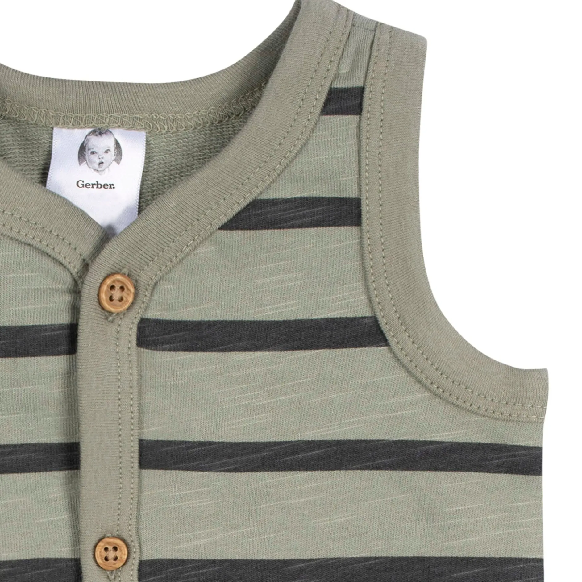 2-Pack Baby Boys Camo & Striped Short Leg Sleeveless Romper, 24M