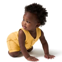 2-Pack Baby Boys Camo & Yellow Short Leg Sleeveless Romper, 0-3M
