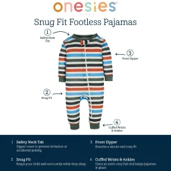 3-Pack Baby Boys Dinos Footless Pajamas