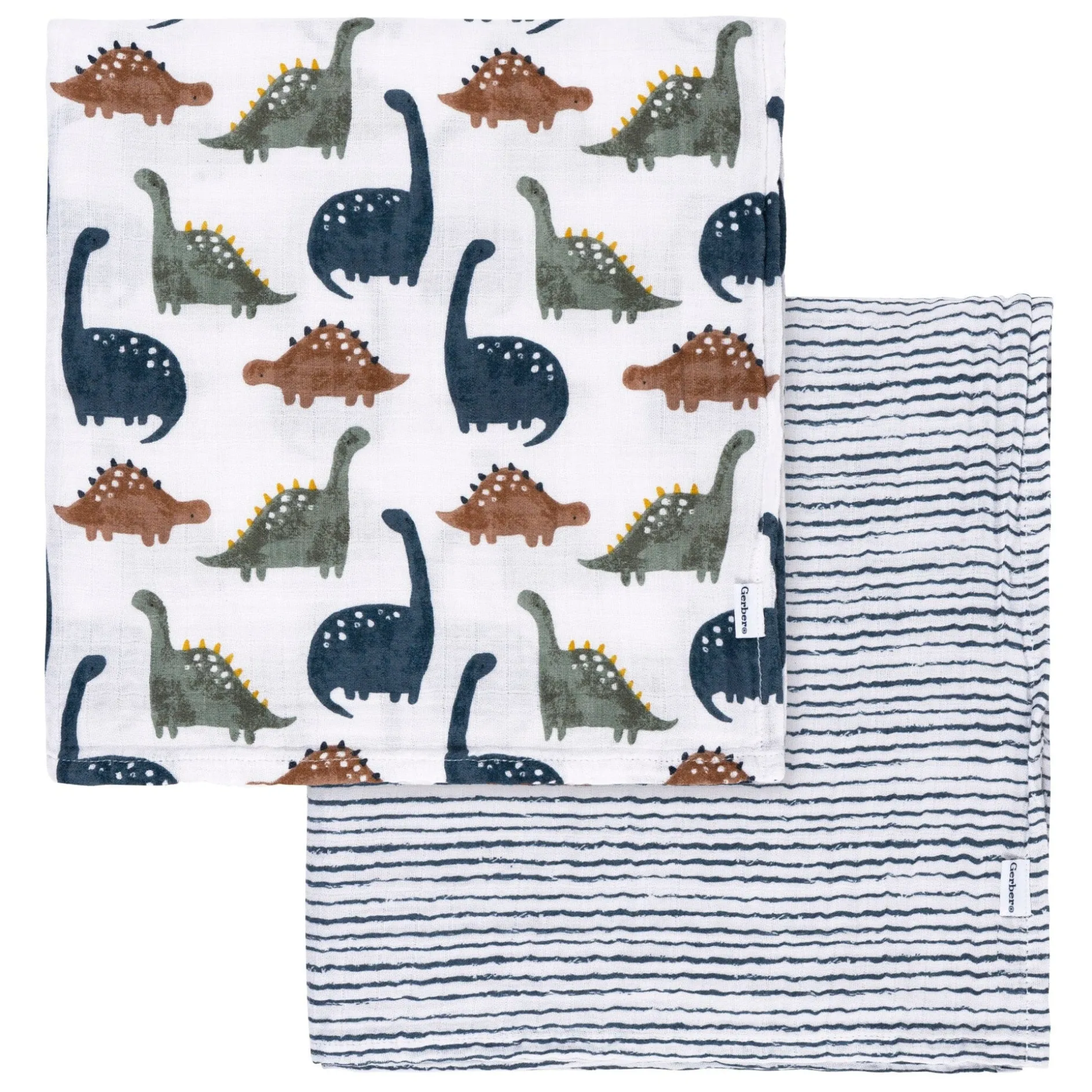 2-Pack Baby Boys Dino Time Muslin Blankets