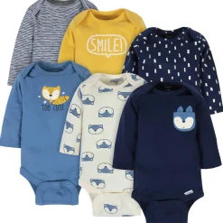 6-Pack Baby Boys Fox Long Sleeve Onesies® Bodysuits