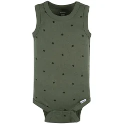 5-Pack Baby Boys Green Stars Sleeveless Onesies® Bodysuits