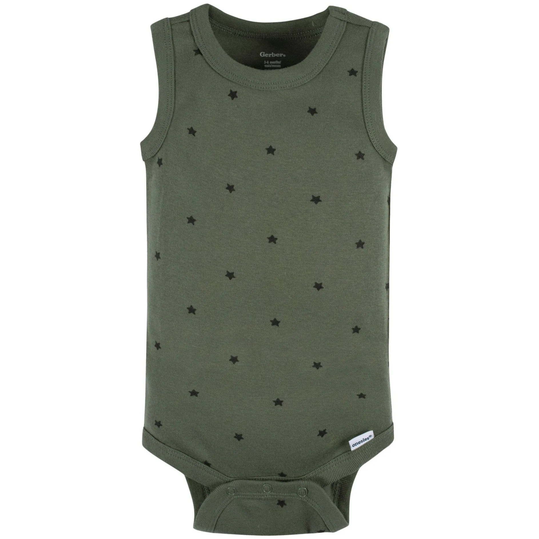 5-Pack Baby Boys Green Stars Sleeveless Onesies® Bodysuits