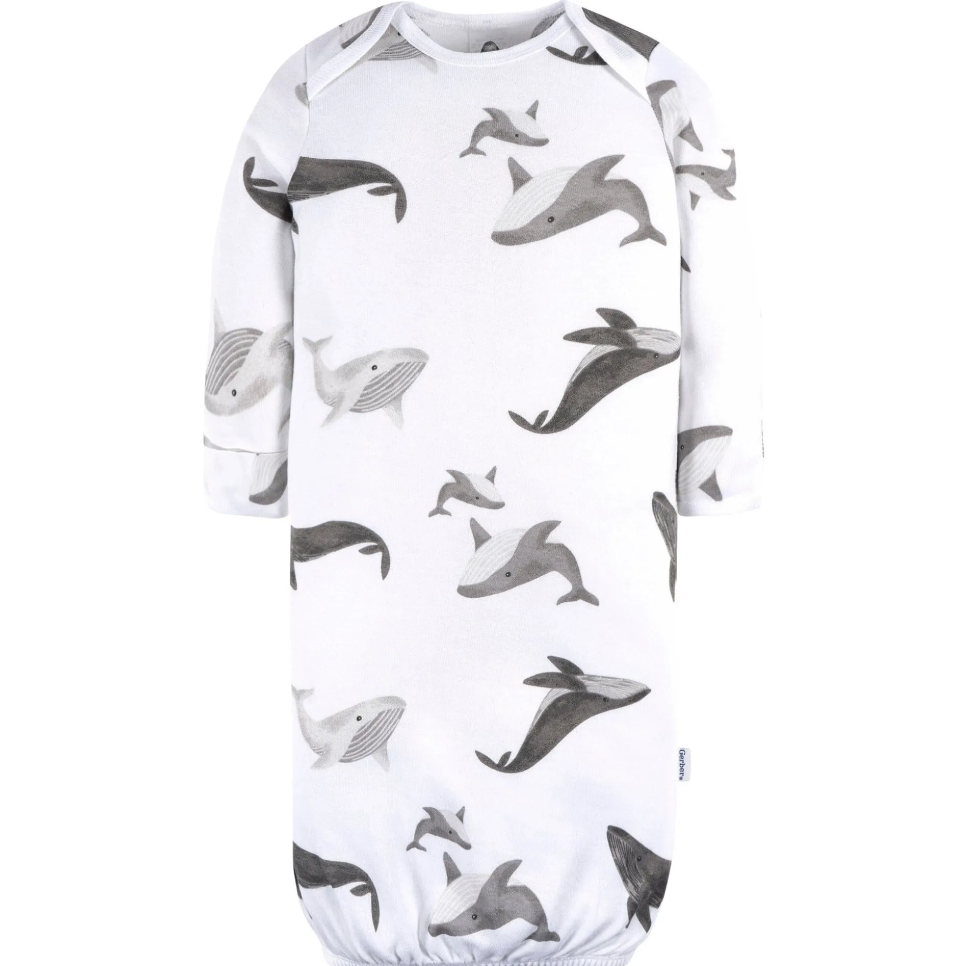 4-Pack Baby Boys Grey Coastal Gowns
