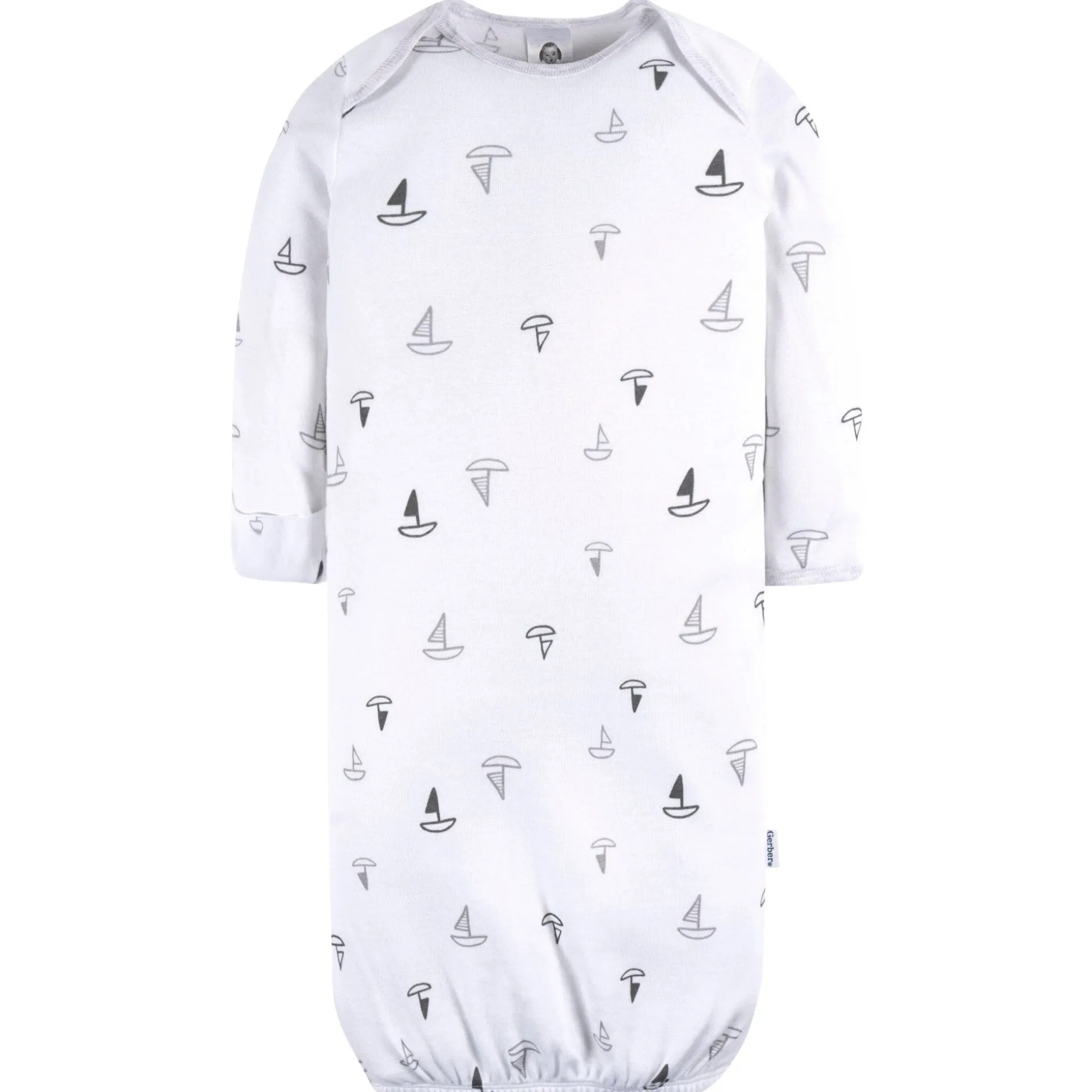4-Pack Baby Boys Grey Coastal Gowns