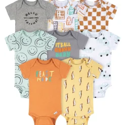 8-Pack Baby Boys Hello Friends Short Sleeve Onesies® Bodysuits