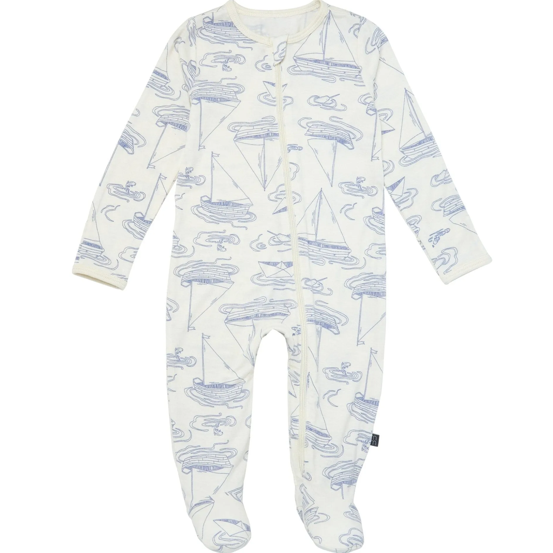 2-Pack Baby Boys Ivory Sailboat Sleep 'N Plays With Mitten Cuffs