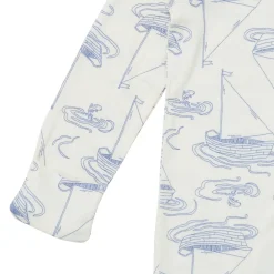 2-Pack Baby Boys Ivory Sailboat Sleep 'N Plays With Mitten Cuffs