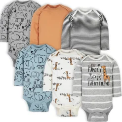 6-Pack Baby Boys Jungle Long Sleeve Onesies® Bodysuits