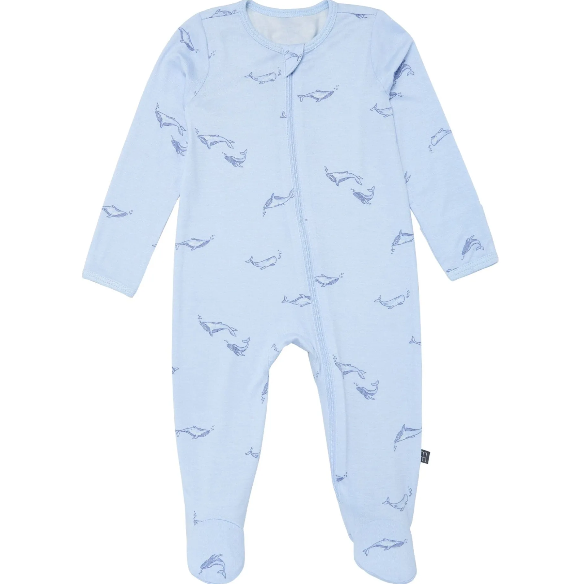 2-Pack Baby Boys Light Blue Whale Sleep 'N Plays With Mitten Cuffs