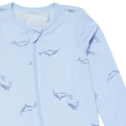 2-Pack Baby Boys Light Blue Whale Sleep 'N Plays With Mitten Cuffs
