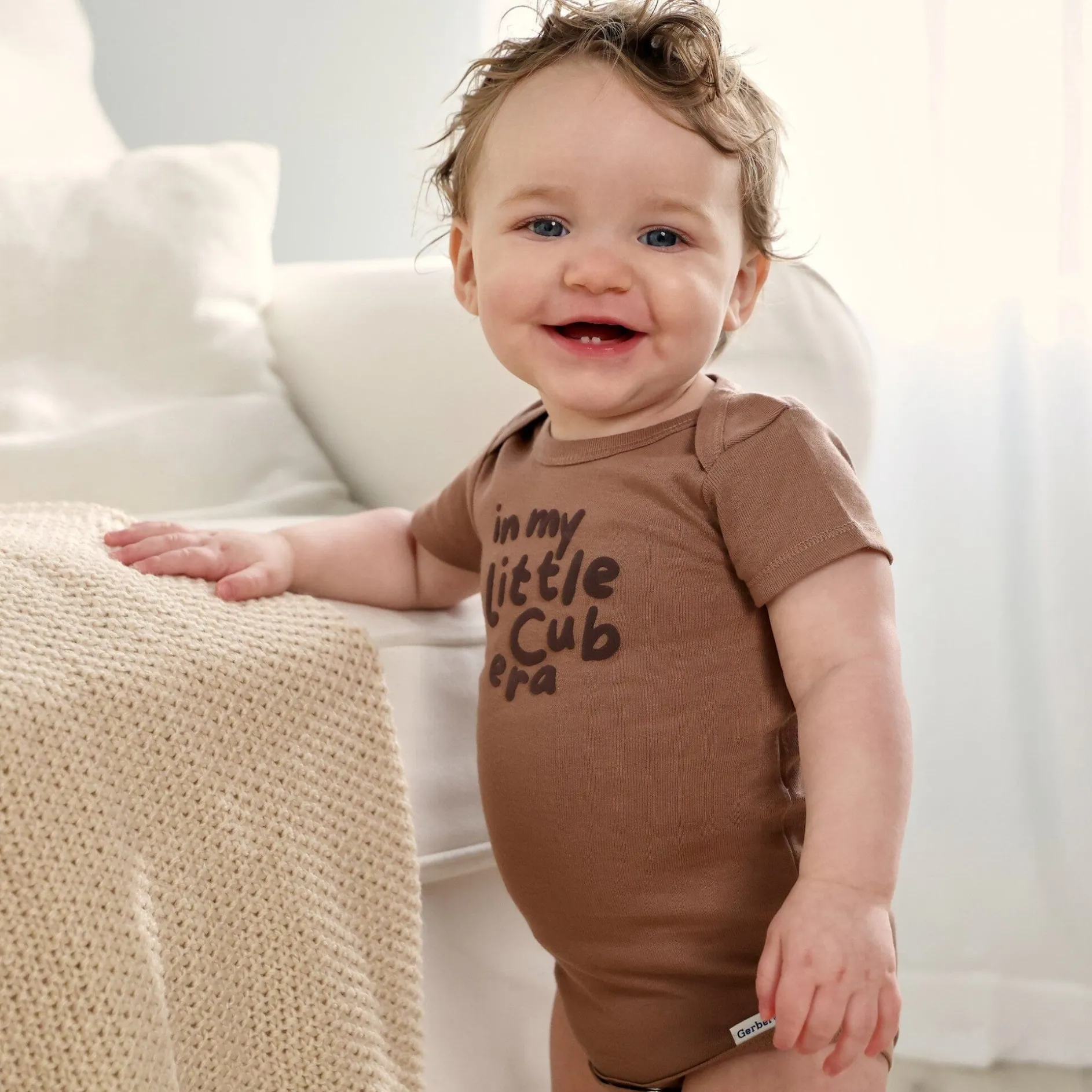 3-Pack Baby Boys Little Cub Short Sleeve Onesies® Bodysuits