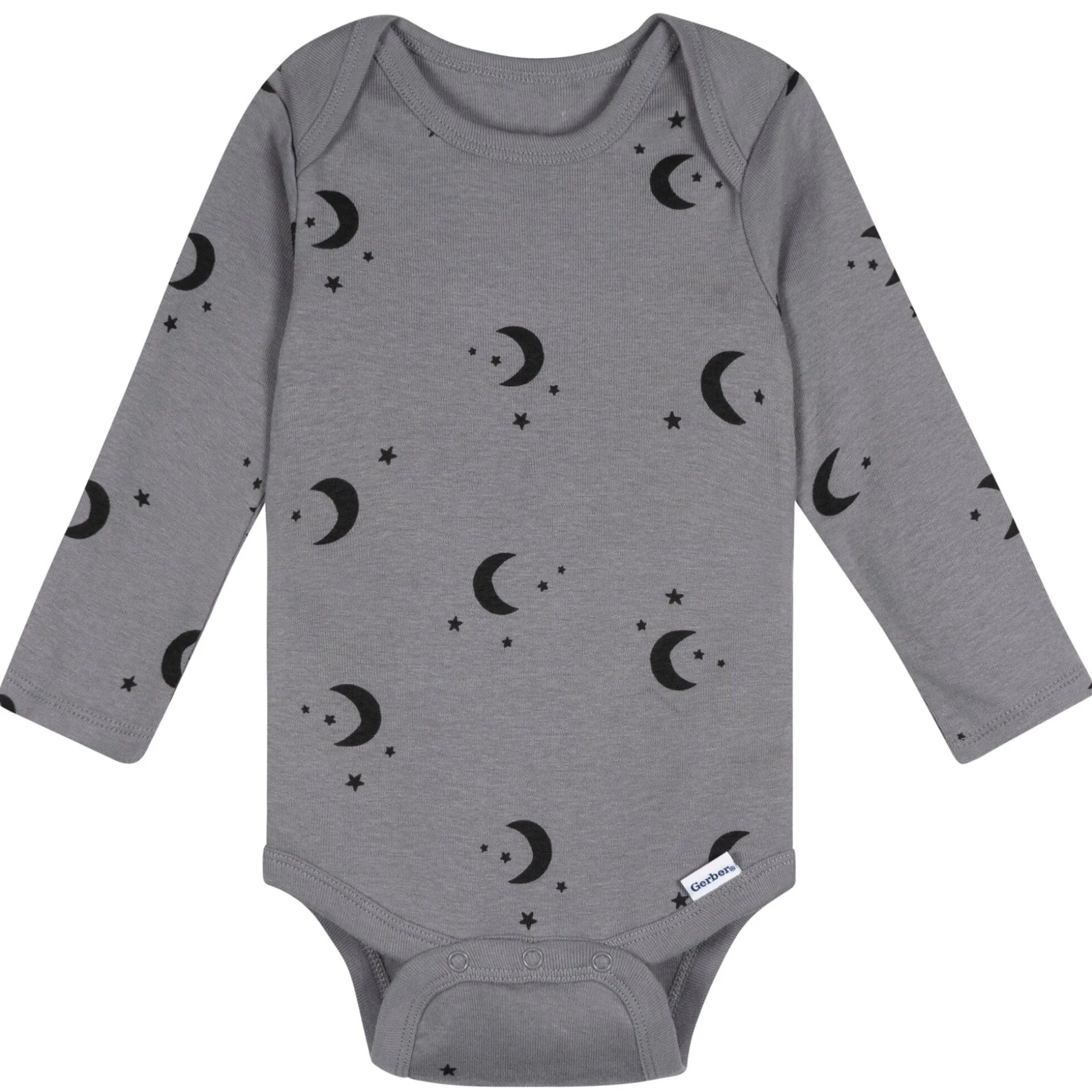 5-Pack Baby Boys Moons Long Sleeve Bodysuits