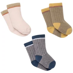3-Pack Baby Boys Neutral Colorblock Socks