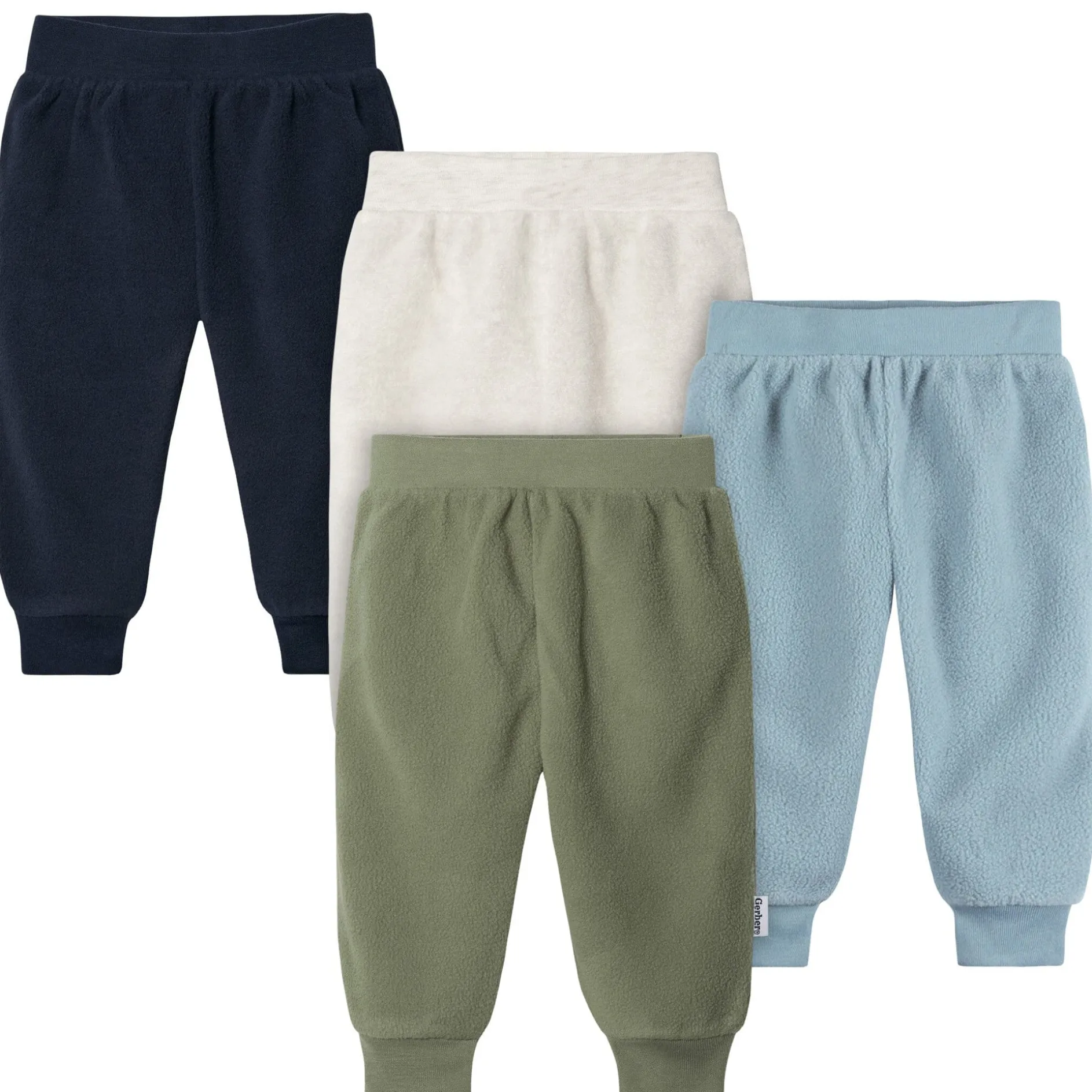 4-Pack Baby Boys Oatmeal Heather Fleece Pants