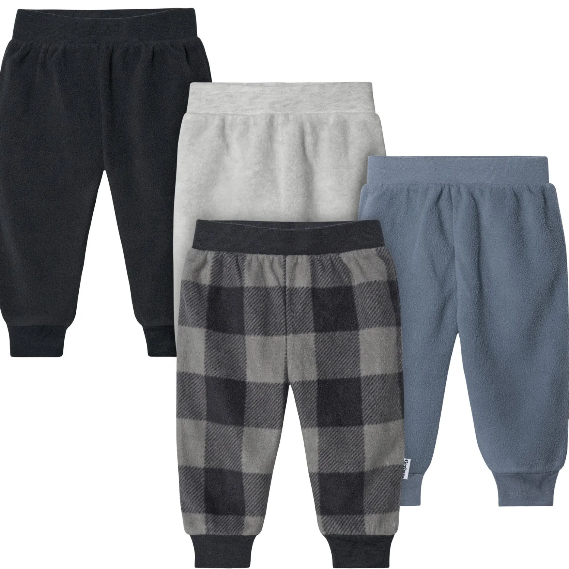 4-Pack Baby Boys Plaid Fleece Pants
