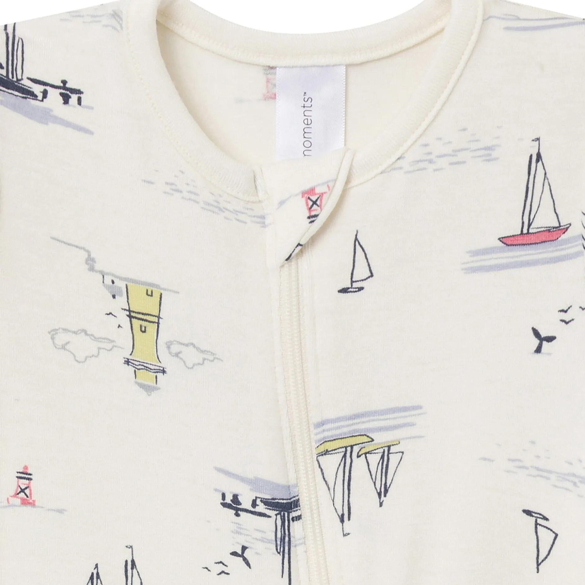 2-Pack Baby Boys Sail Harbor Zip Front Viscose Rompers
