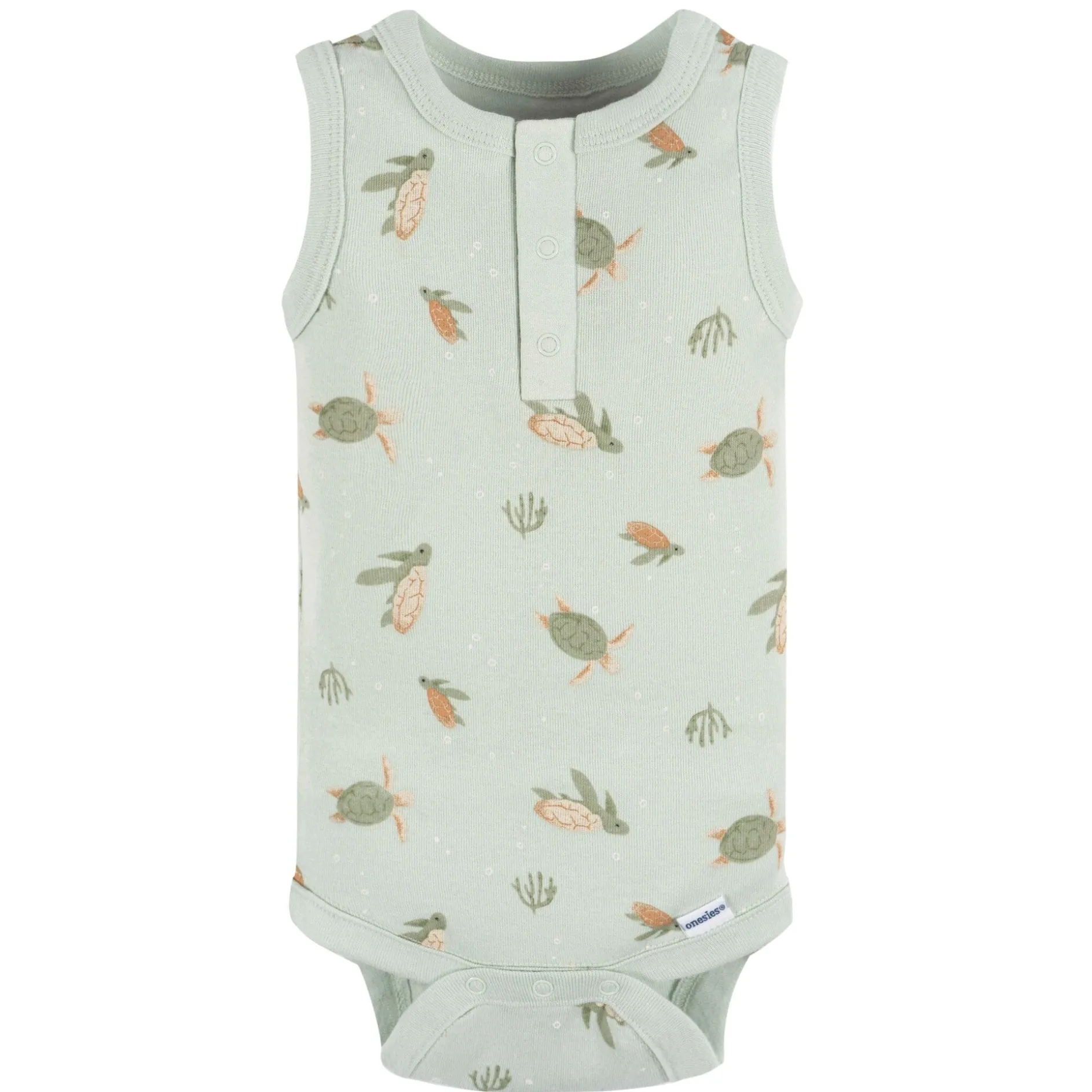 4-Pack Baby Boys Sea Turtles Sleeveless Onesies® Bodysuits