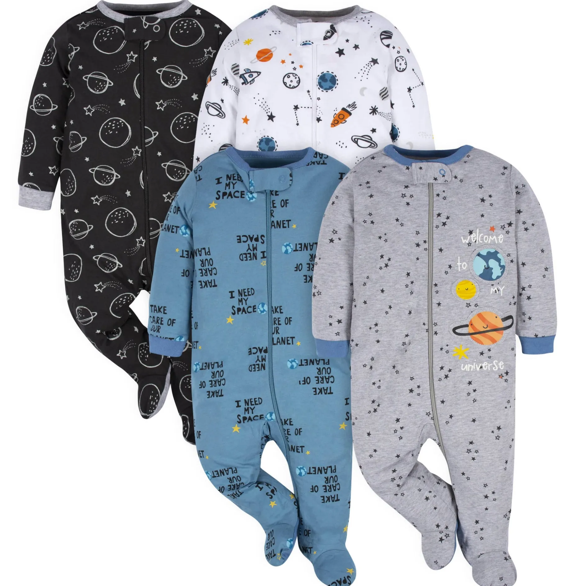 4-Pack Baby Boys Space Explorer Sleep 'N Plays
