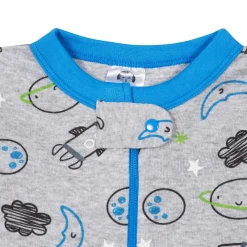 2-Pack Baby Boys Space Snug Fit Footed Cotton Pajamas, 3-6M