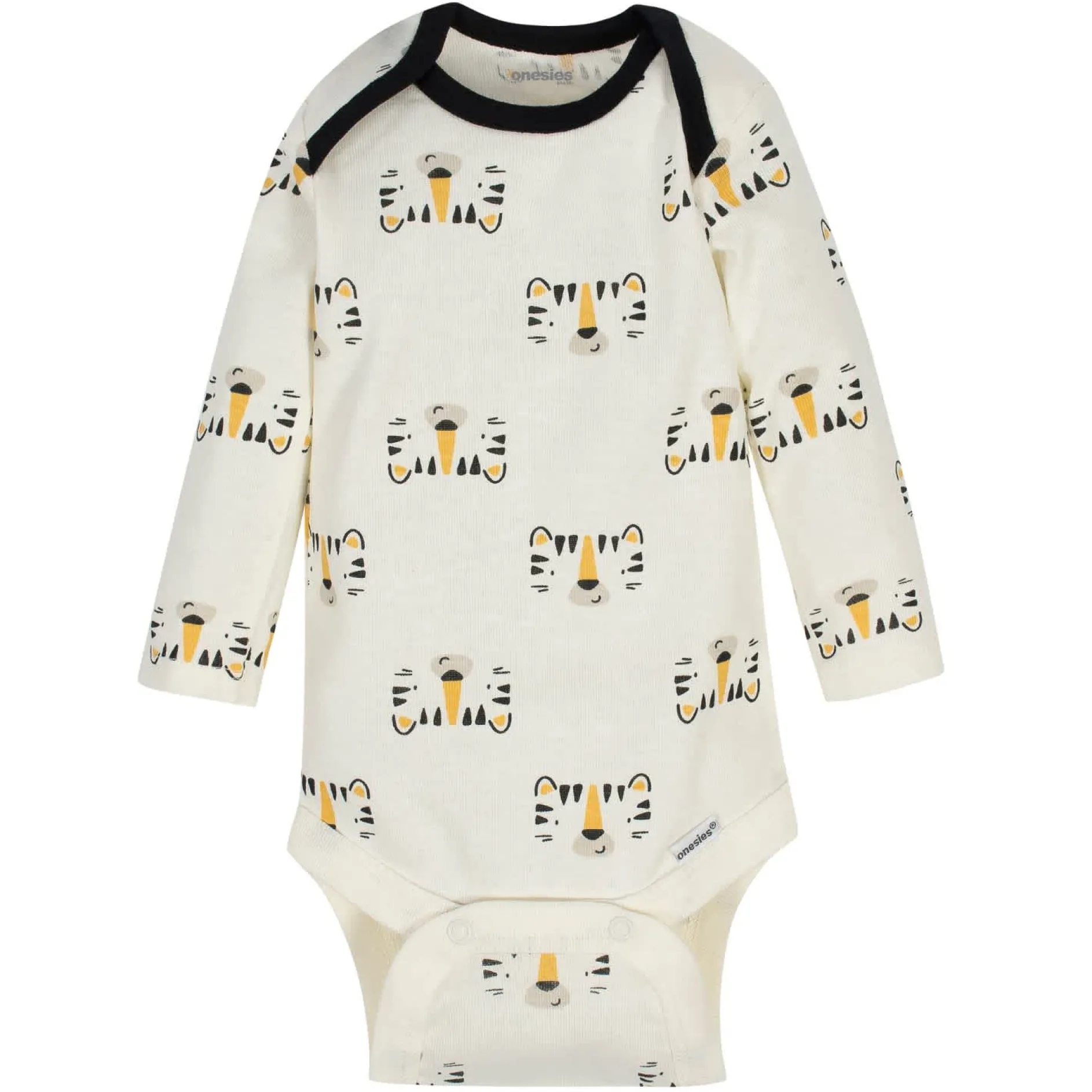 6-Pack Baby Boys Tiger Long Sleeve Onesies® Brand Bodysuits