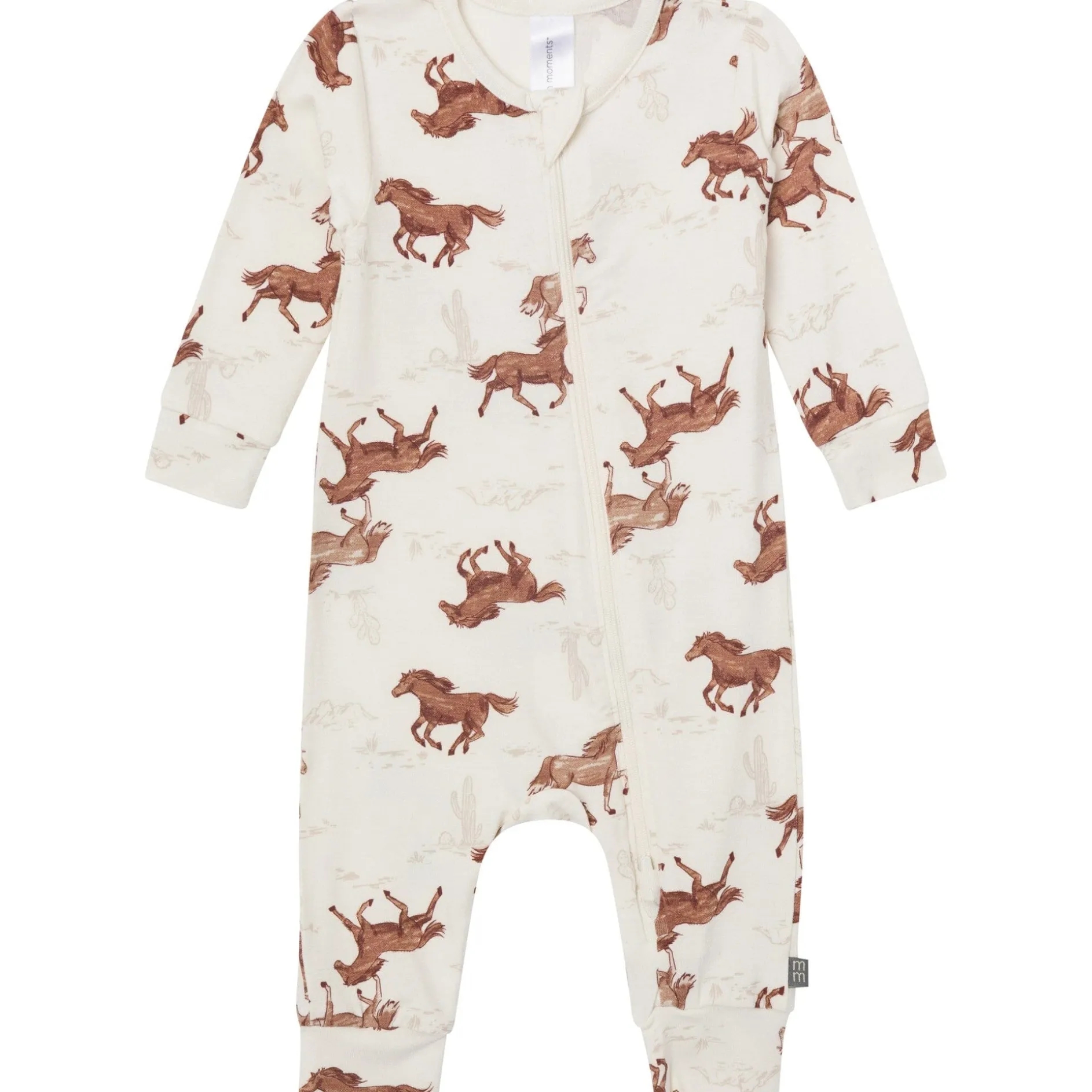 2-Pack Baby Boys Wild Horses Zip Front Viscose Rompers
