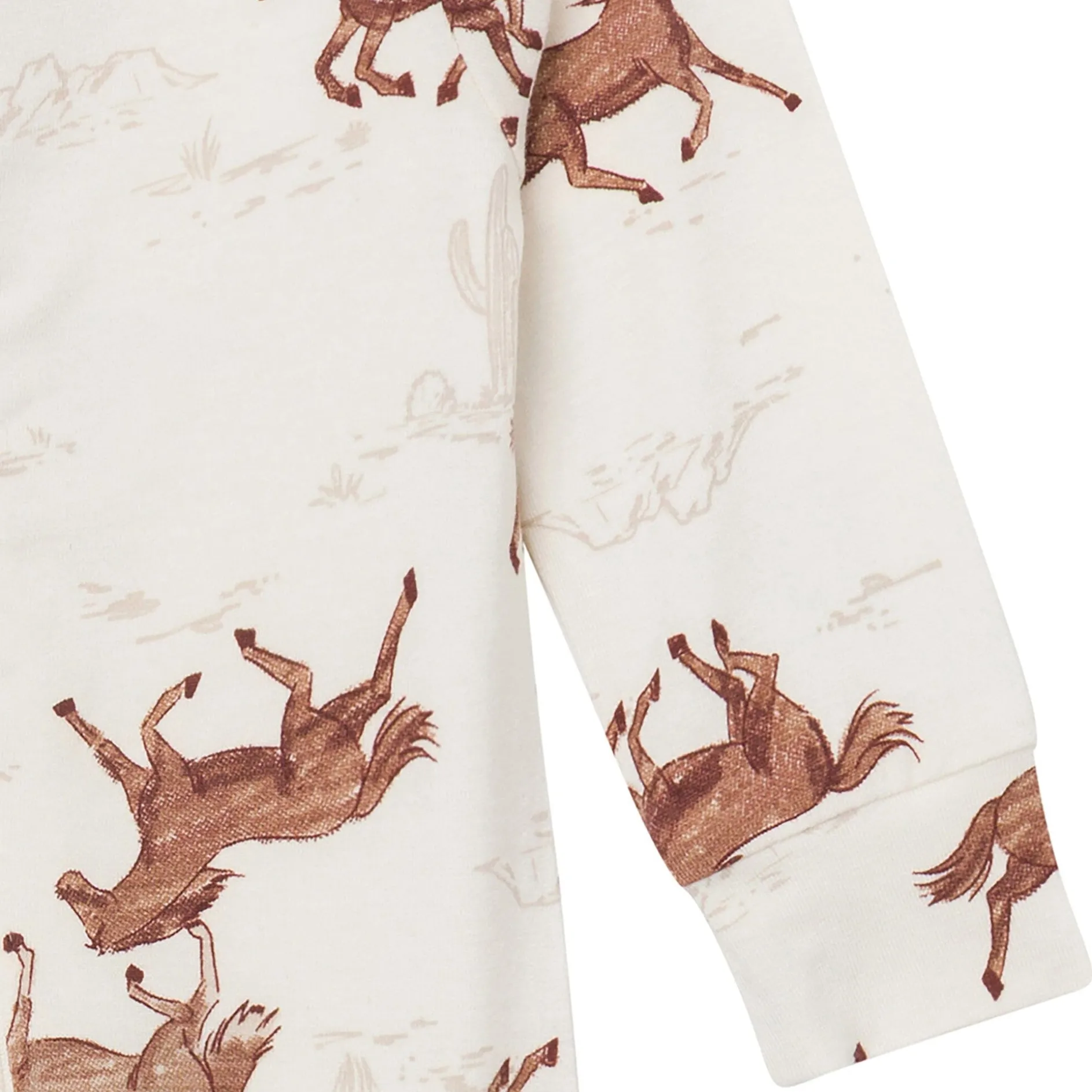 2-Pack Baby Boys Wild Horses Zip Front Viscose Rompers